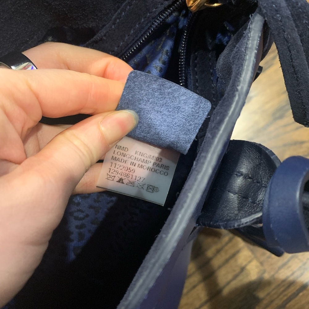 Good Condition Longchamp Penelope Fantaisie Small Tote Bag Navy Blue - Picture 12 of 16